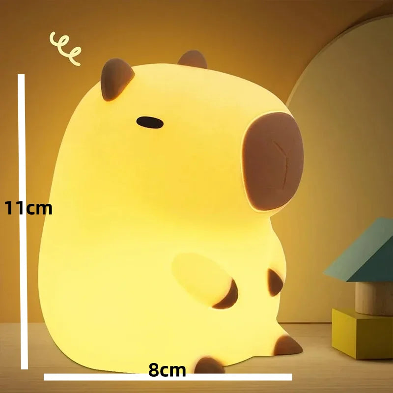 Capivara Luz Noturna de Silicone  Fofo novo adequada para quarto